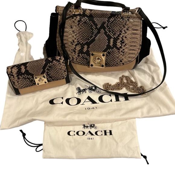Coach Snake Skin Drifter Purse and Wallet - Picture 1 of 5